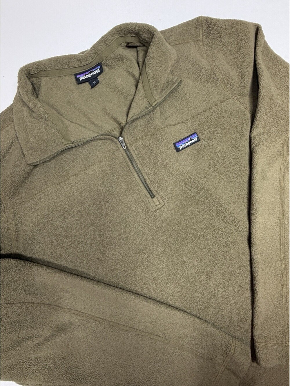 Patagonia Micro D Fleece 1/4 Zip Sweater Pullover Men XL Green 26176 Lightweight